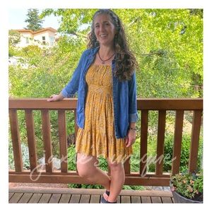 Pretty Floral Ruffle Sweep Dress